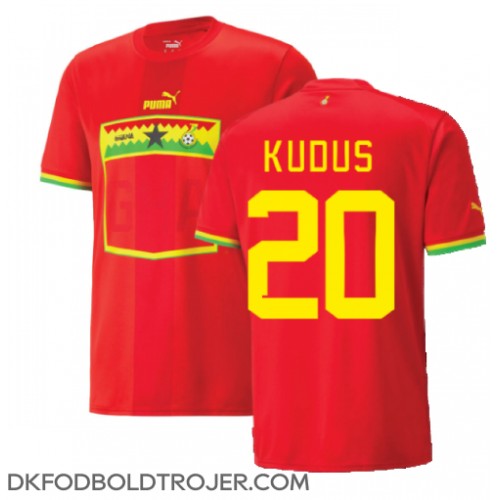 Billige Ghana Mohammed Kudus #20 Udebane Fodboldtrøjer VM 2022 Kortærmet